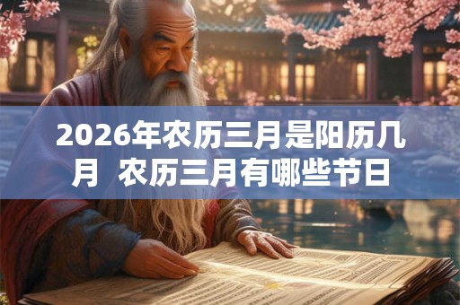 2026年农历三月是阳历几月  农历三月有哪些节日