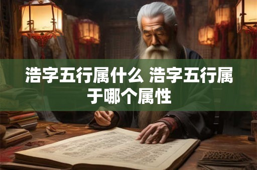 浩字五行属什么 浩字五行属于哪个属性