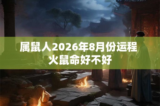 属鼠人2026年8月份运程 火鼠命好不好