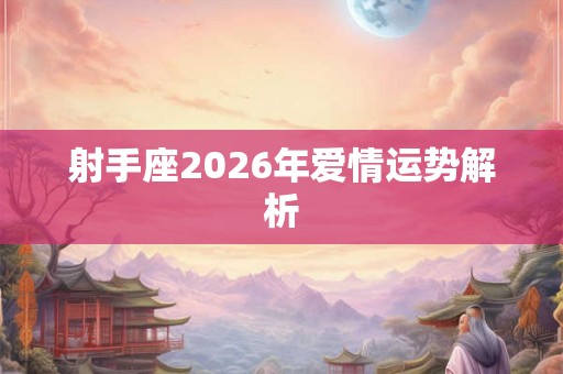 射手座2026年爱情运势解析