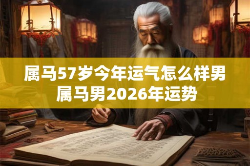 属马57岁今年运气怎么样男 属马男2026年运势