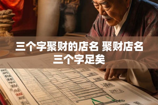 三个字聚财的店名 聚财店名三个字足矣