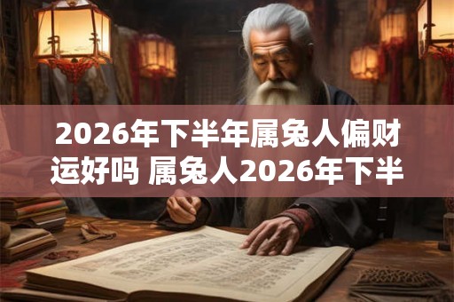 2026年下半年属兔人偏财运好吗 属兔人2026年下半年偏财运怎么样