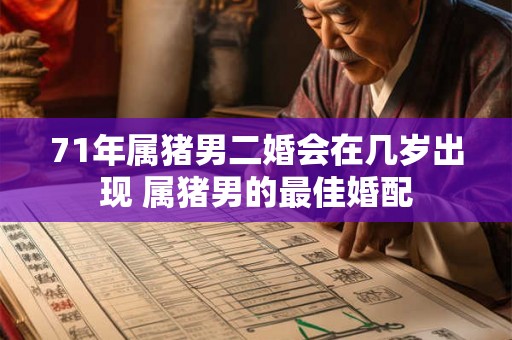 71年属猪男二婚会在几岁出现 属猪男的最佳婚配