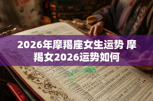 2026年摩羯座女生运势 摩羯女2026运势如何