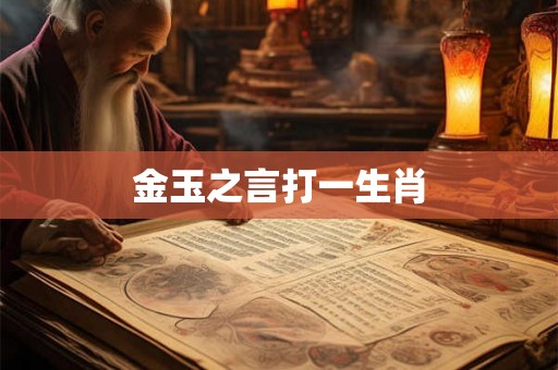 金玉之言打一生肖