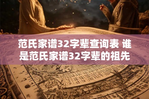 范氏家谱32字辈查询表 谁是范氏家谱32字辈的祖先