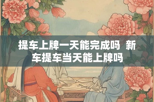 提车上牌一天能完成吗  新车提车当天能上牌吗