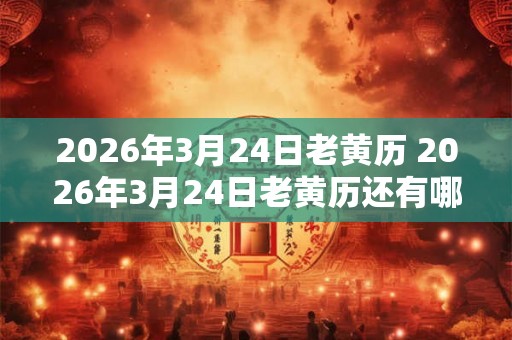 2026年3月24日老黄历 2026年3月24日老黄历还有哪些经典节气和宜忌你知道吗