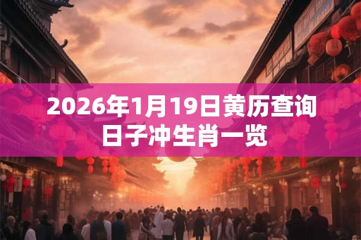 2026年1月19日黄历查询 日子冲生肖一览