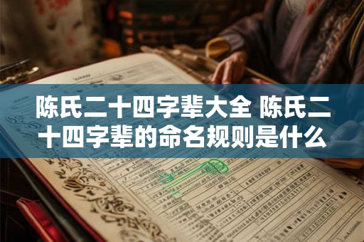 陈氏二十四字辈大全 陈氏二十四字辈的命名规则是什么