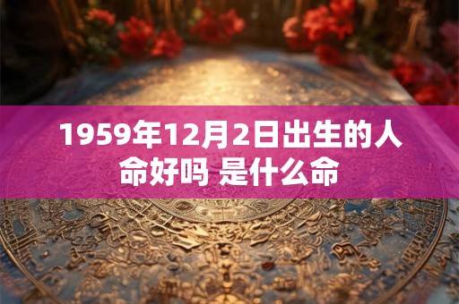 1959年12月2日出生的人命好吗 是什么命