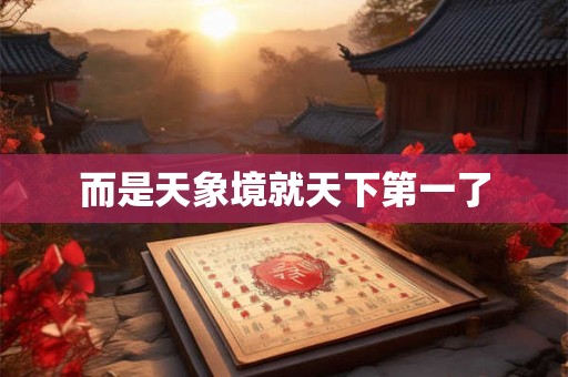 而是天象境就天下第一了