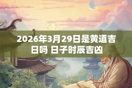 2026年3月29日是黄道吉日吗 日子时辰吉凶