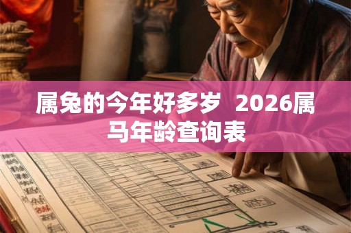 属兔的今年好多岁  2026属马年龄查询表