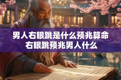男人右眼跳是什么预兆算命 右眼跳预兆男人什么