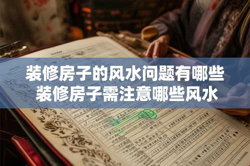 装修房子的风水问题有哪些 装修房子需注意哪些风水问题 装修房子的风水问题有哪些 装修房子需注意哪些风水问题