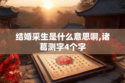 结婚采生是什么意思啊,诸葛测字4个字