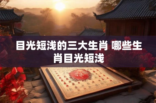 目光短浅的三大生肖 哪些生肖目光短浅