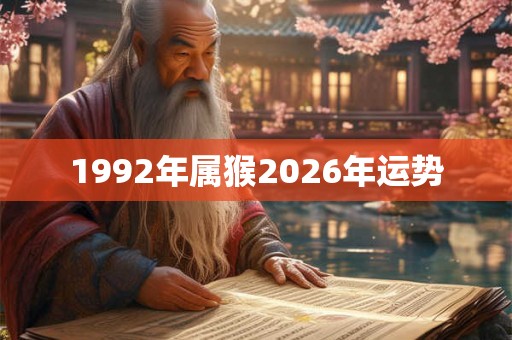 1992年属猴2026年运势 1992年属猴2026年运势