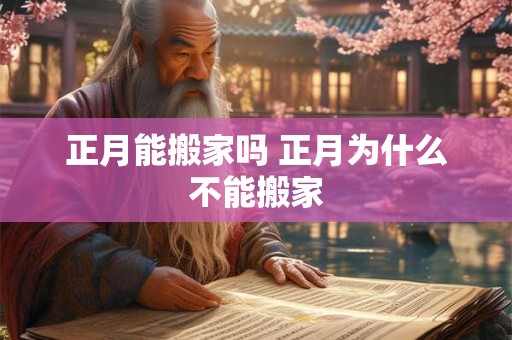 正月能搬家吗 正月为什么不能搬家
