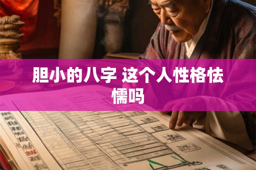 胆小的八字 这个人性格怯懦吗