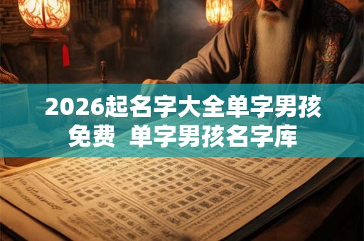 2026起名字大全单字男孩免费 单字男孩名字库 2026起名字大全单字男孩免费 单字男孩名字库