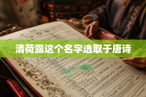 清荷露这个名字选取于唐诗