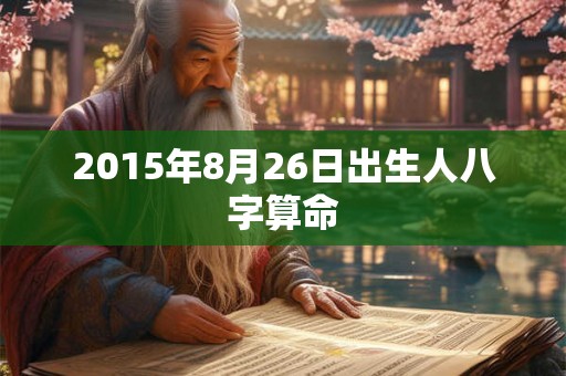 2015年8月26日出生人八字算命