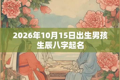 2026年10月15日出生男孩生辰八字起名 2026年10月15日出生男孩生辰八字起名