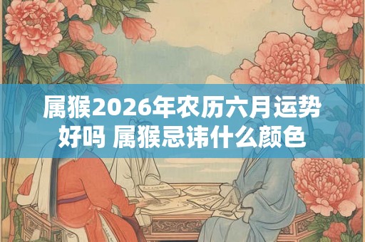 属猴2026年农历六月运势好吗 属猴忌讳什么颜色