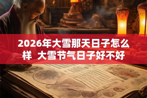2026年大雪那天日子怎么样  大雪节气日子好不好