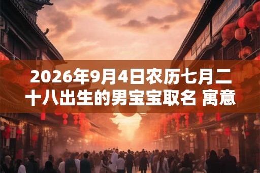 2026年9月4日农历七月二十八出生的男宝宝取名 寓意有内涵