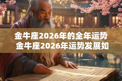 金牛座2026年的全年运势 金牛座2026年运势发展如何