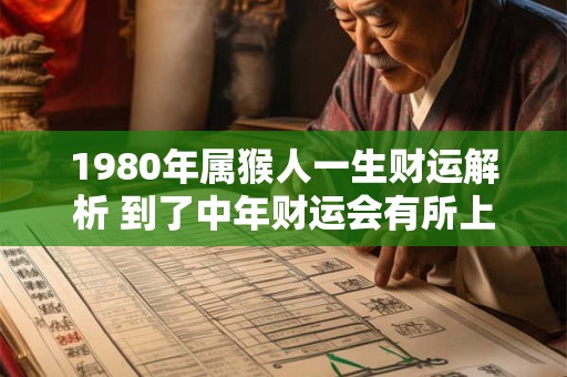 1980年属猴人一生财运解析 到了中年财运会有所上升