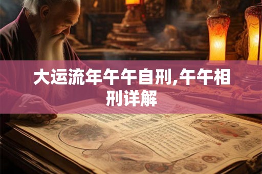 大运流年午午自刑,午午相刑详解