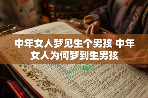 中年女人梦见生个男孩 中年女人为何梦到生男孩 中年女人梦见生个男孩 中年女人为何梦到生男孩
