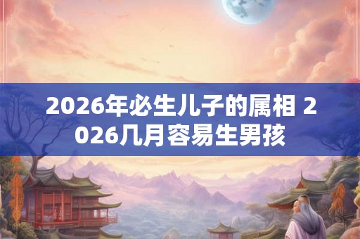 2026年必生儿子的属相 2026几月容易生男孩