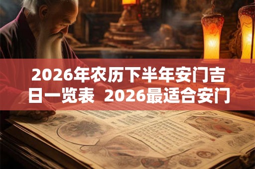 2026年农历下半年安门吉日一览表  2026最适合安门的黄道吉日