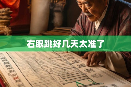 右眼跳好几天太准了