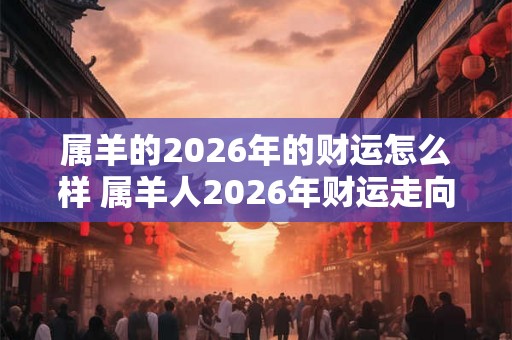 属羊的2026年的财运怎么样 属羊人2026年财运走向