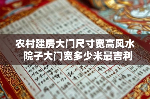 农村建房大门尺寸宽高风水  院子大门宽多少米最吉利