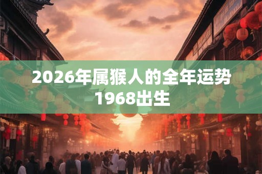 2026年属猴人的全年运势1968出生 2026年属猴人的全年运势1968出生
