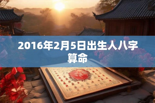 2016年2月5日出生人八字算命