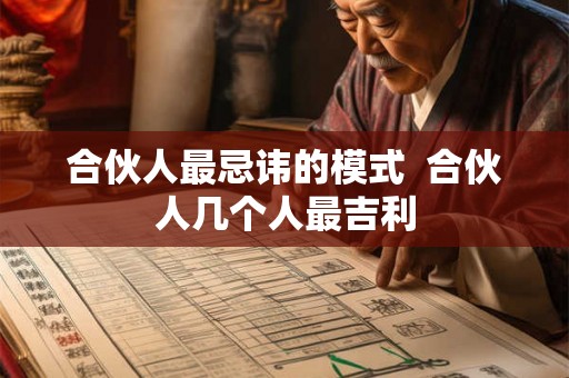 合伙人最忌讳的模式  合伙人几个人最吉利