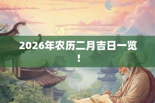 2026年农历二月吉日一览！