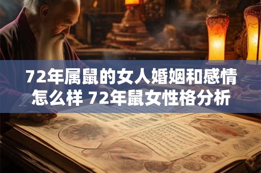 72年属鼠的女人婚姻和感情怎么样 72年鼠女性格分析