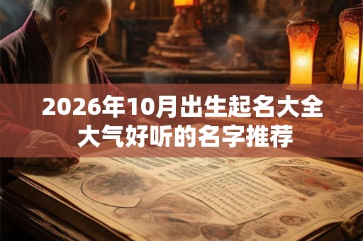 2026年10月出生起名大全 大气好听的名字推荐