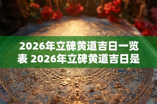 2026年立碑黄道吉日一览表 2026年立碑黄道吉日是哪一天