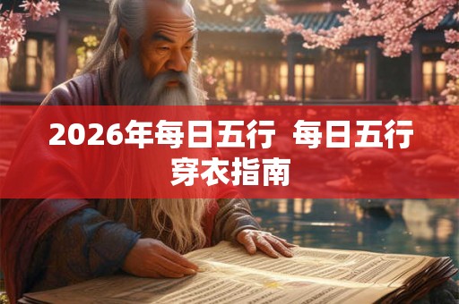 2026年每日五行  每日五行穿衣指南